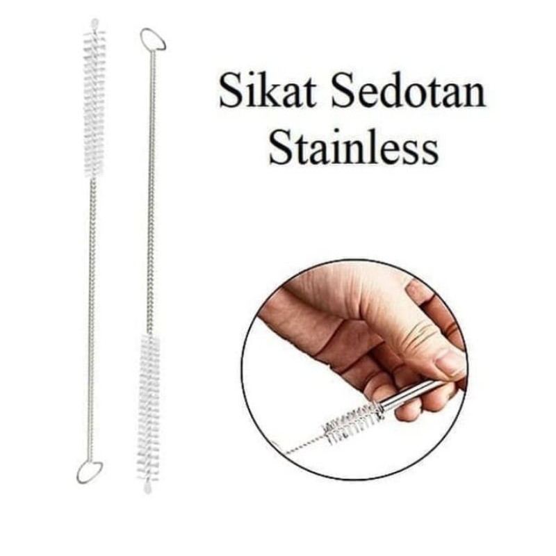 Makassar V95-3 Sikat sedotan pembersih pipet stainless steel anti karat