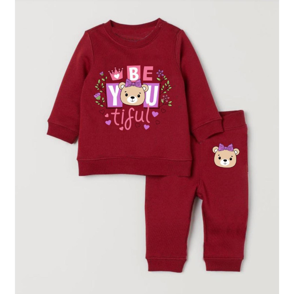 ZAHRA Setelan Baju Anak Perempuan BEYOUTIFUL Bahan FLEECE