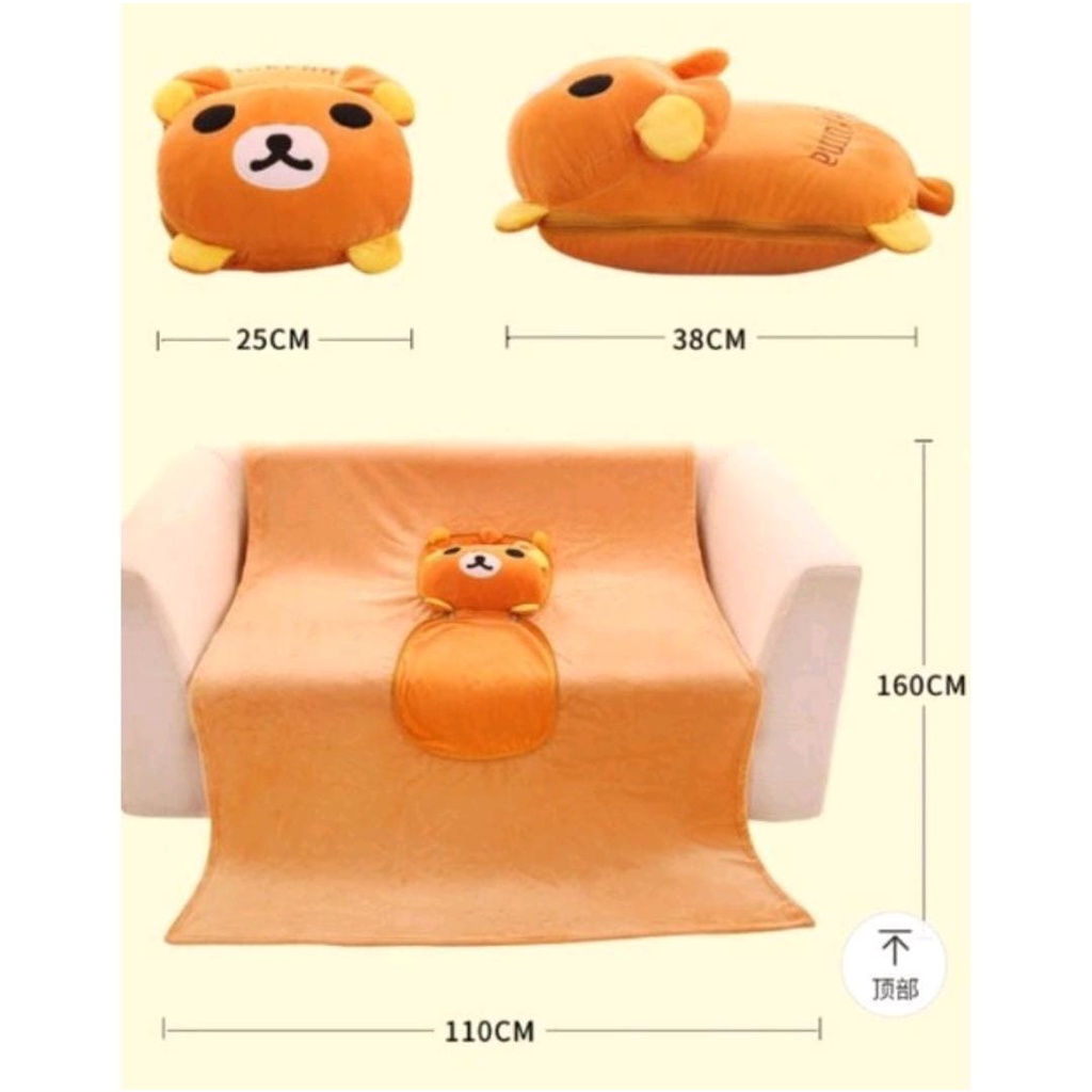 Balmut Bantal Selimut Karakter Anak Boneka Karakter 2 in 1 Import