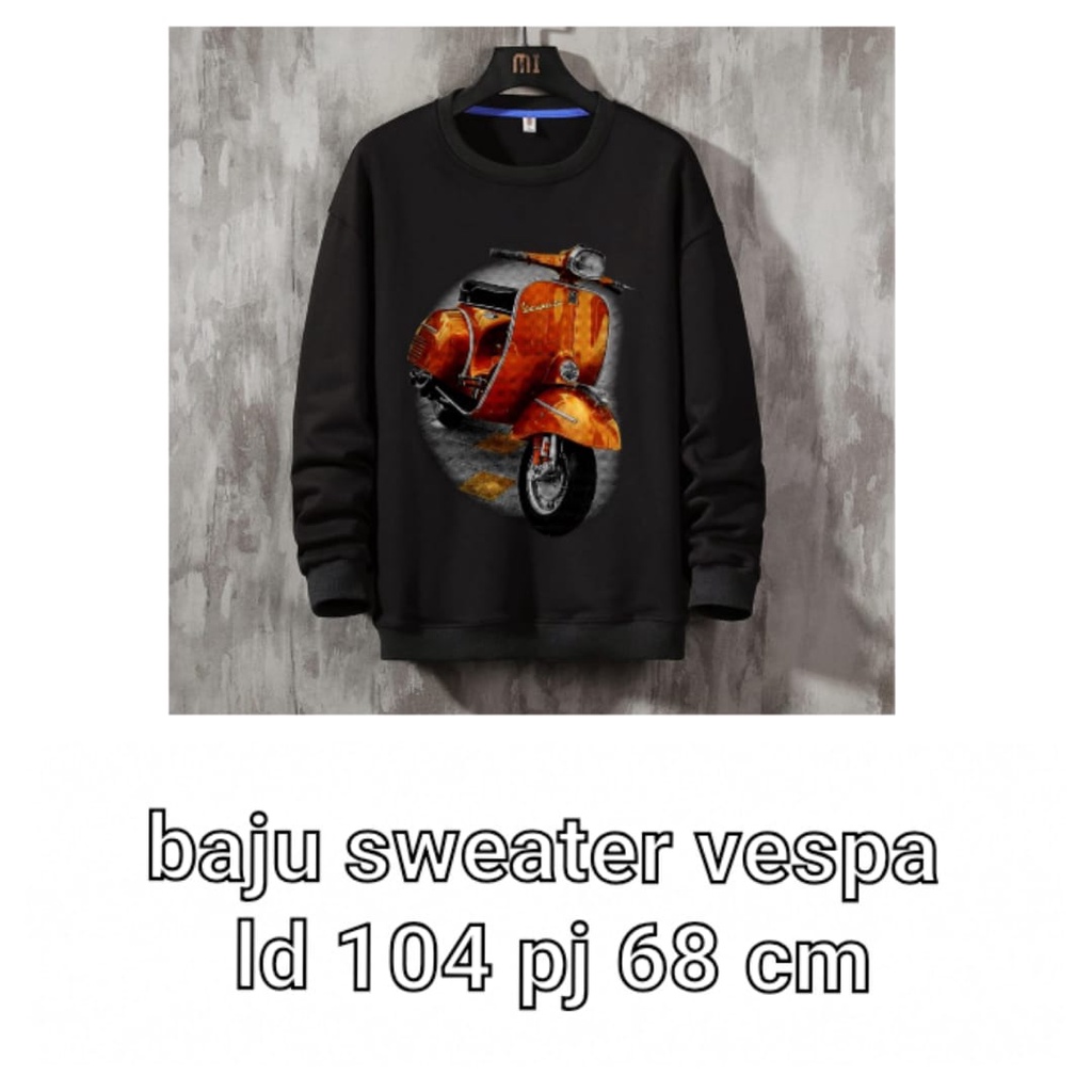 bisa cod / baju sweater  vespa /sweater termurah /sweater trend terbaru /sweater kekinian