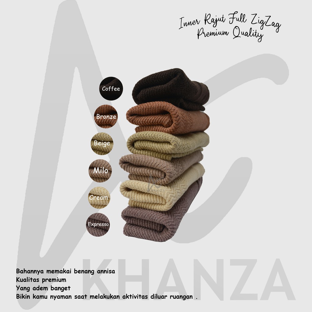 Inner Rajut Anpus Zigzag Premium Ciput Knit Anti Pusing Bandana Hijab