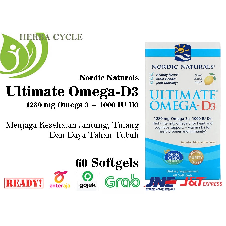 Nordic Naturals Ultimate Omega D3 + D3 1000 IU 60 Softgels ORI USA