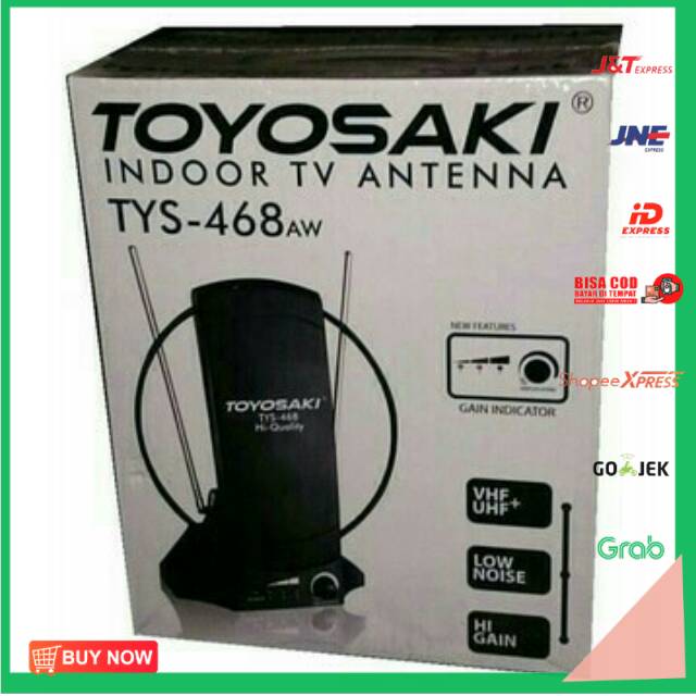 [[[BISA COD]]] Antena TV digital / Analog / Indoor / Dalam + Booster Toyosaki TYS 468 AW