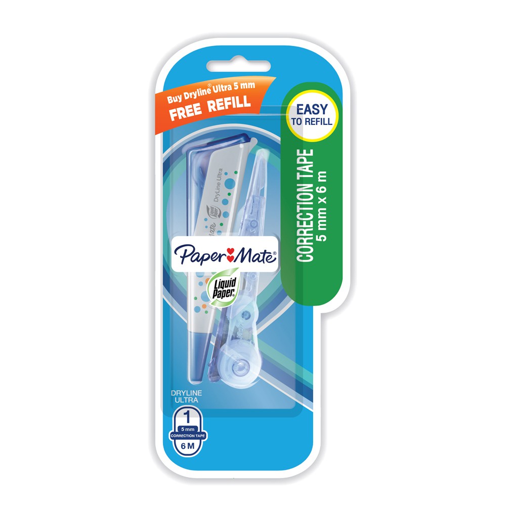 

Liquid Paper Correction Tape / Tip Ex Dryline Ultra - Blue