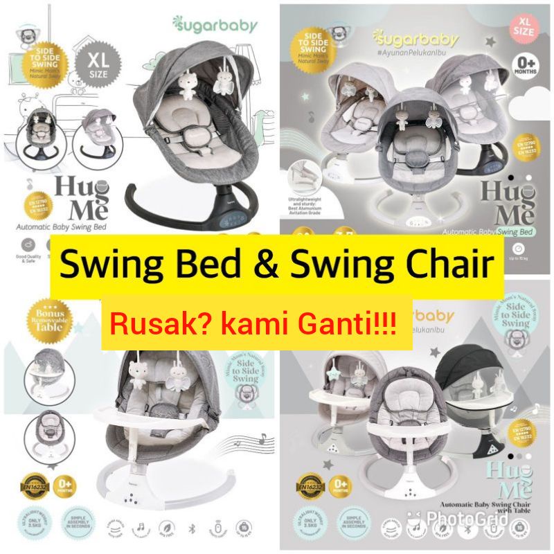 Sugarbaby HUG ME Automatic Baby Swing chair with table ayunan bayi swing sugarbaby