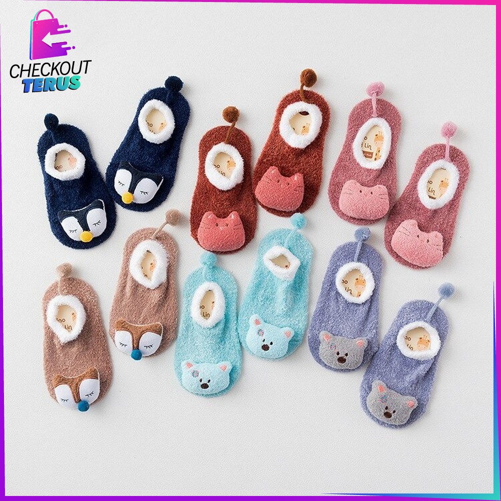 CT P15 Sepatu Prewalker Anak Bayi Kaos Kaki Korea Style Kaus Kaki Anak Bayi Lembut Motif Animal Baby Socks Sepatu Kaos Kaki Bayi Lucu