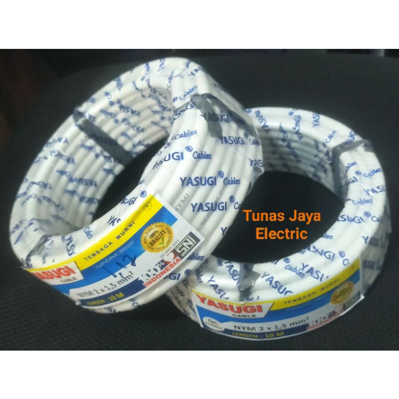 Kabel NYM 2x1,5mm @10M Tembaga Murni YASUGI (Standar SNI)