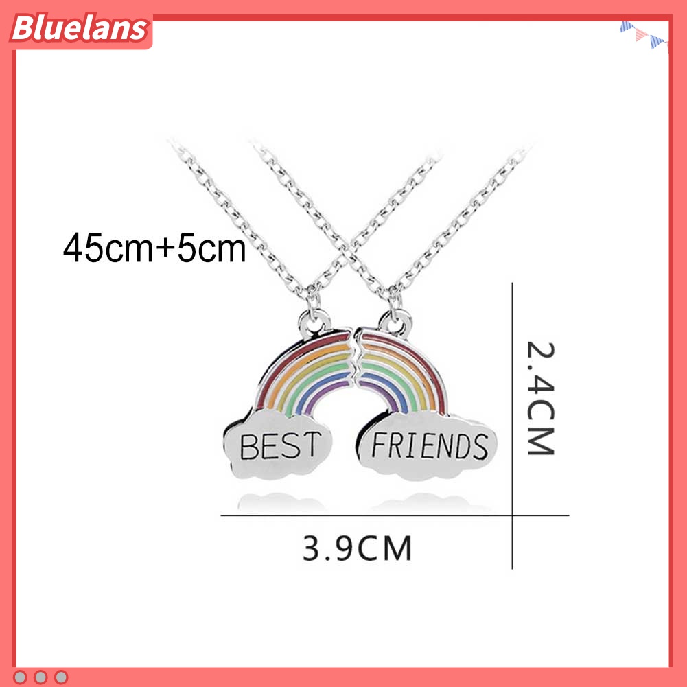 2pcs / Set Kalung Dengan Liontin Pelangi Untuk Wanita