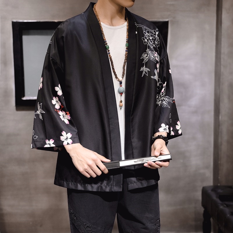 KIMONO CARDINGAN HAORI IMPORT PRIA WANITA ASIA KOREA JEPANG FISH IKAN KOI ORIGINA BIG SIZE M-5XL