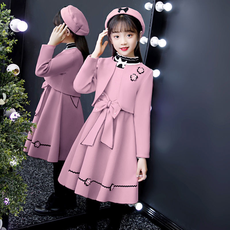 New autumn and winter children's wear three piece girls' princess skirt long sleeve Korean foreign w