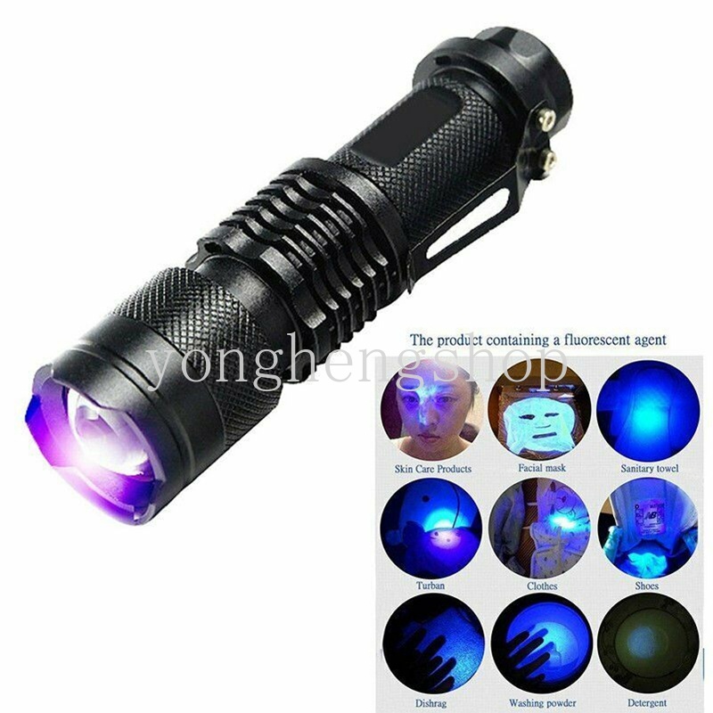 Senter UV LED Mini 395nm Warna Ungu Fluorescence Untuk Deteksi Batu Giok