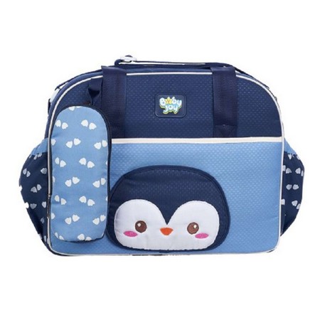 Tas Bayi Besar Baby Joy+Tempat Botol Susu Portable Pinguin Serie BJT 1038 - tas diapes baby