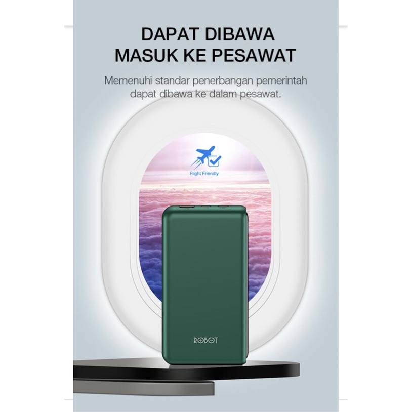 Powerbank 10000 mAh Robot RT-180 Garansi 1 Tahun