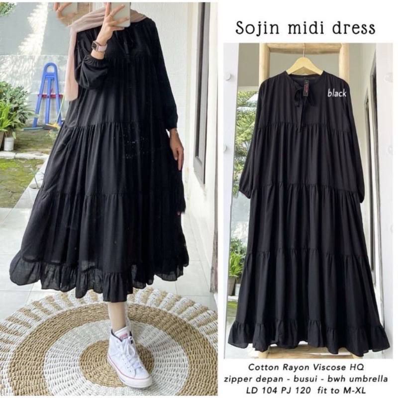 Midi Dress Wanita Rayon Murah Gaun Wanita Murah