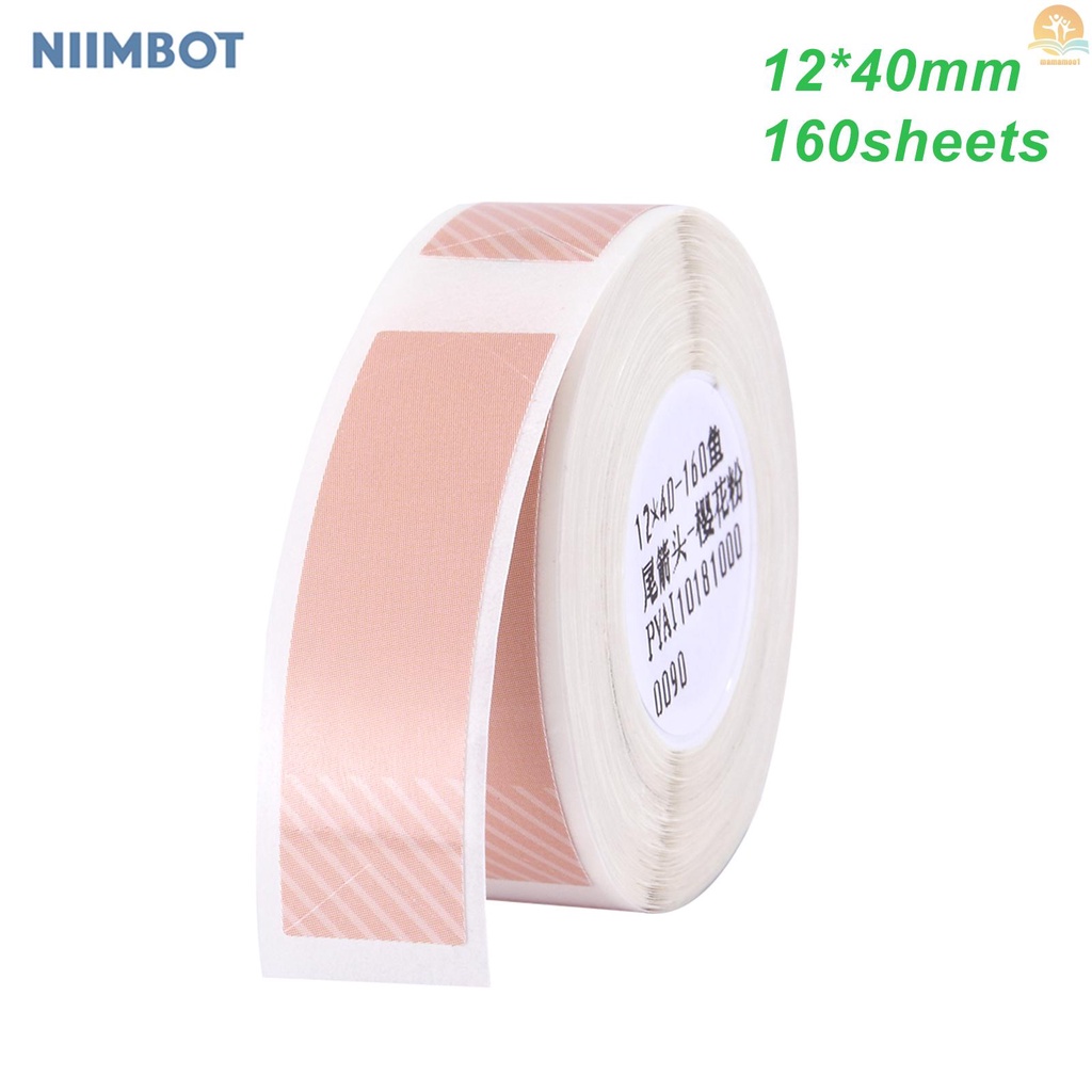 Niimbot Thermal Printing Label Paper Barcode Price Size Name Blank Labels Waterproof Tear Resistant 12*40mm 160pcs/roll for Home Organizer Supermarket Store Catering