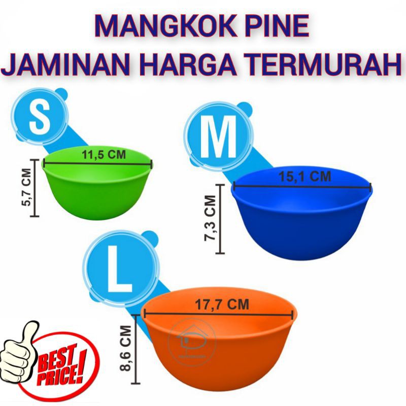 Mangkok Makan Plastik Bulat PINE S Mangkok Kobokan