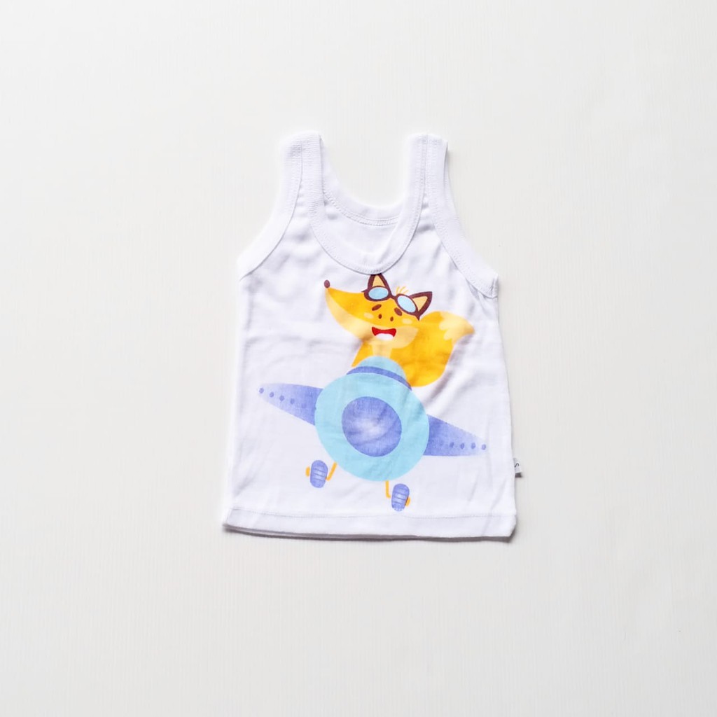 Plazababyku KAOS SINGLET MOTIF ANAK kaos dalam oblong anak laki2 dan perempuan newborn-3thn