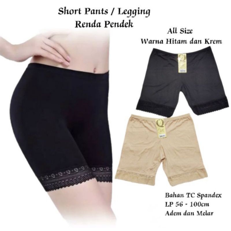 Short Pants / Legging Wanita Renda Import Merk Huayiting