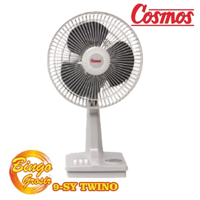 KIPAS ANGIN DUDUK DESK FAN COSMOS 9-SY TWINO - Abu-abu Muda