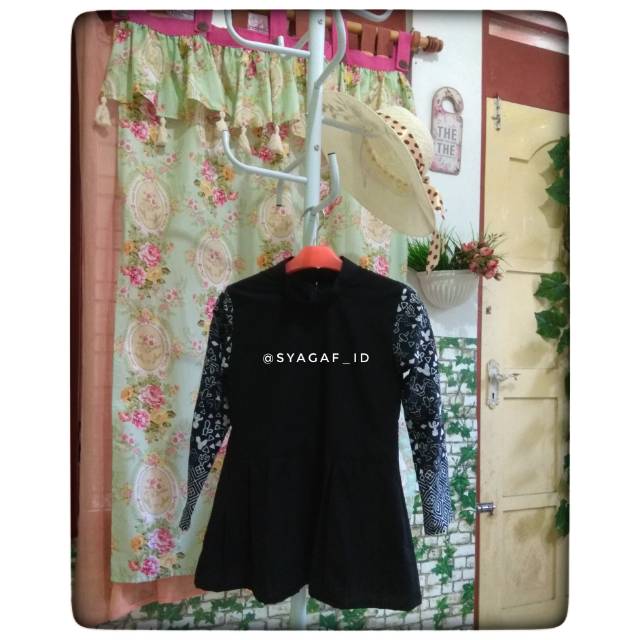 Atasan polos Kombinasi batik