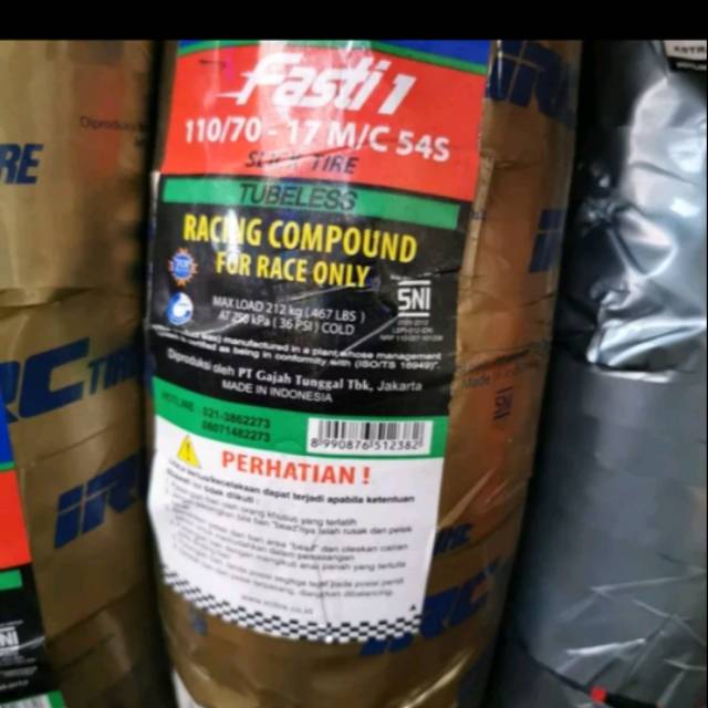 IRC 110 70 17 FASTI 1 BAN BALAP SOFTCOMPOUND RING 17 TUBELES