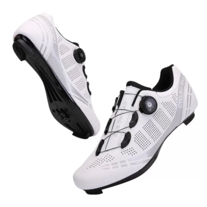 Sepatu Sepeda Multi Cleat Roadbike MTB Cycling Bike Shoes Multi Cleats Sepatu Gowes Cleat Putih