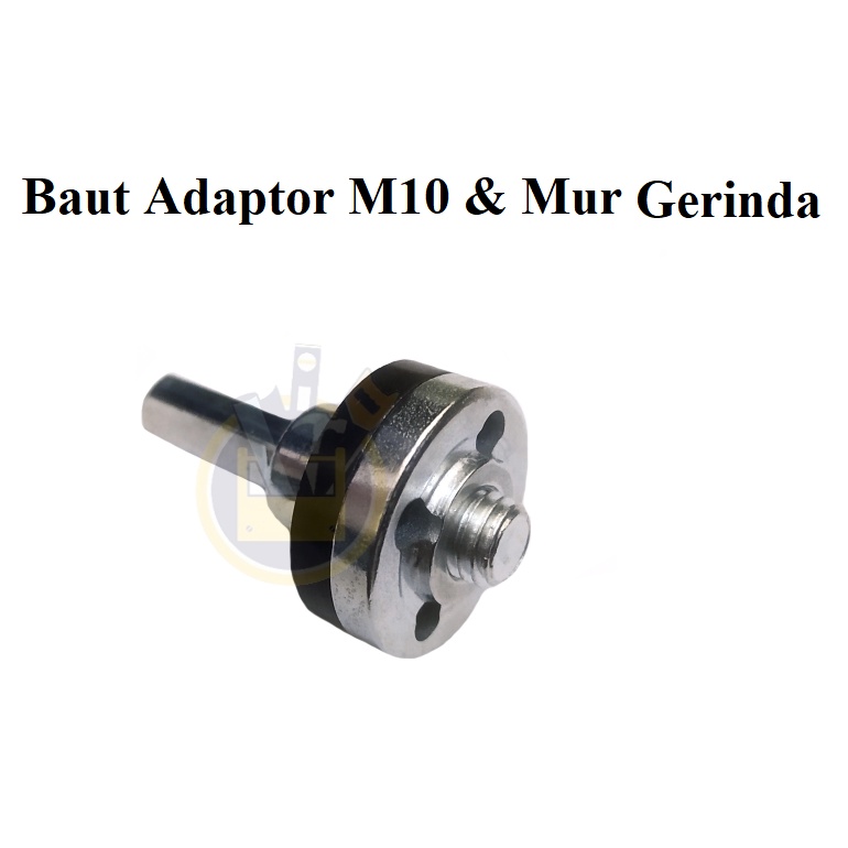 PAKET Kepala Bor 10mm Drill Chuck Mesin Bor 10 mm + Set Baut Adaptor Adapter M10 Dan Mur Gerinda Bor