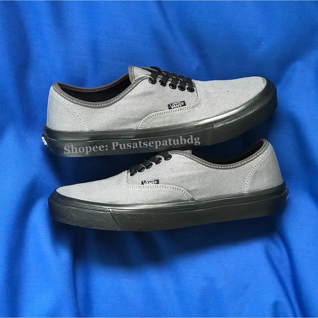 Vans Authentic Grey Black Sol Hitam