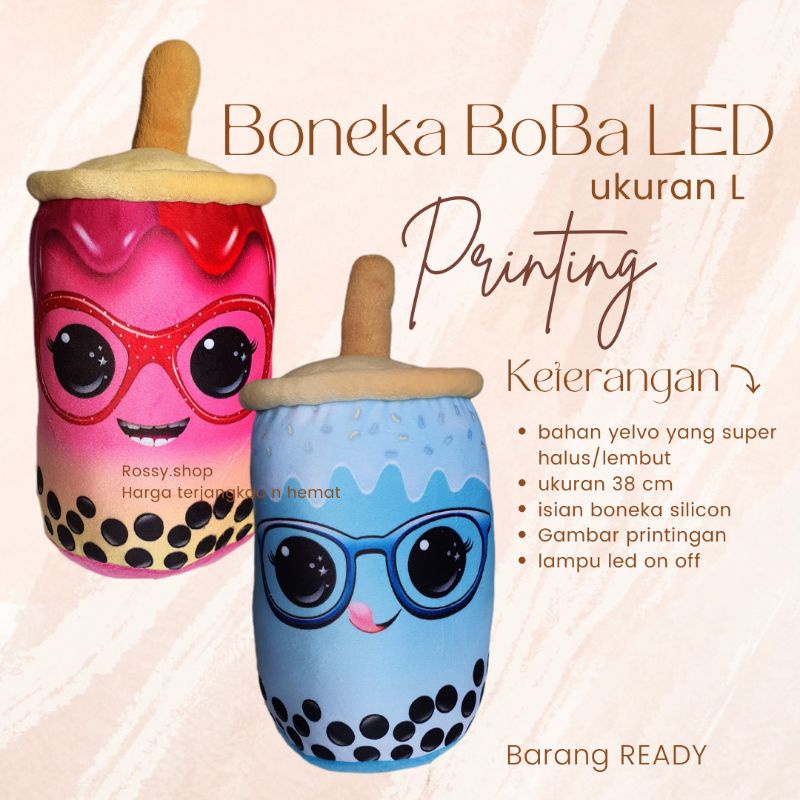 bobeka boba/boneka boba printing led/boneka boba ukuran L