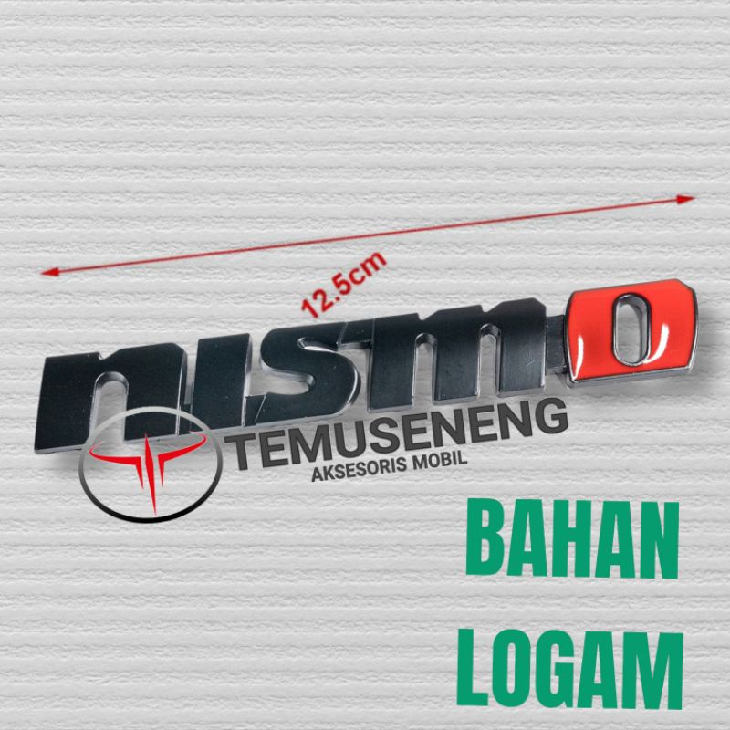 Logo Emblem Nismo 3D Mobil Nissan Bahan Logam Hitam Livina Juke Xtrail March Tulisan Timbul