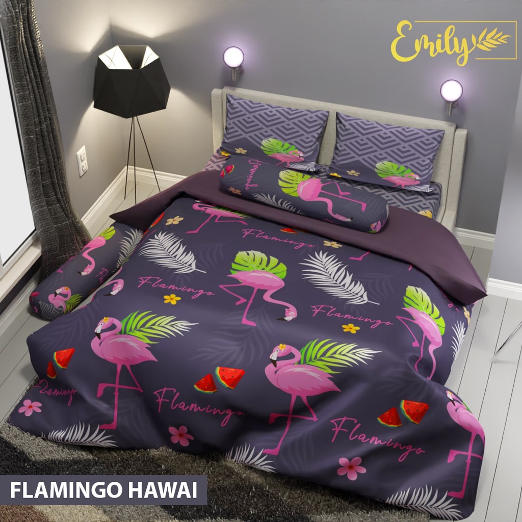 Sprei Homemade FLAMINGO HAWAII ANGSA &quot;PREMIUM&quot; anak katun ukuran 90 100 120 140 160 180x200 &amp; 200