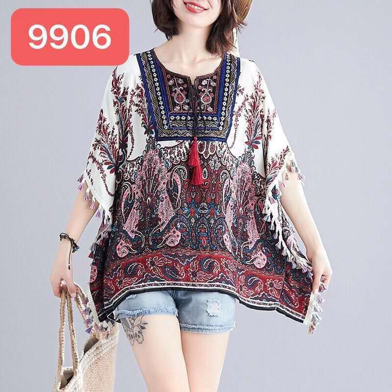 hijab loverz baju wanita 27-9906 Blouse Bohemian Loose fit