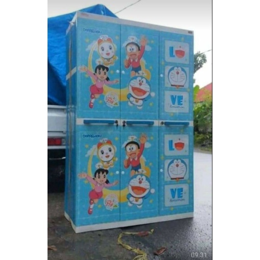 Lemari plastik naiba mega msc gantung 3 pintu