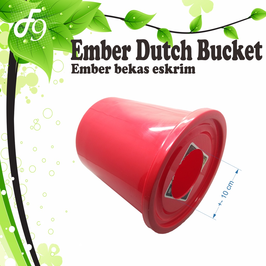 Ember Hidroponik Dutch Bucket lubang netpot 10 cm untuk Cabai Tomat Melon dll