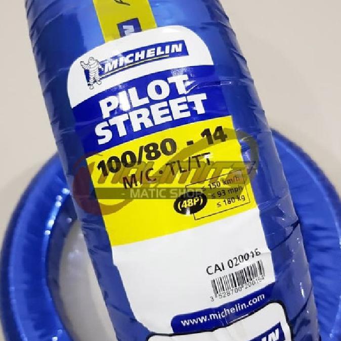 Ban Motor Tubeless Michelin Pilot Street 100/80 - 14 Vario Beat Scoopy Original|Premium|Asli|Ori