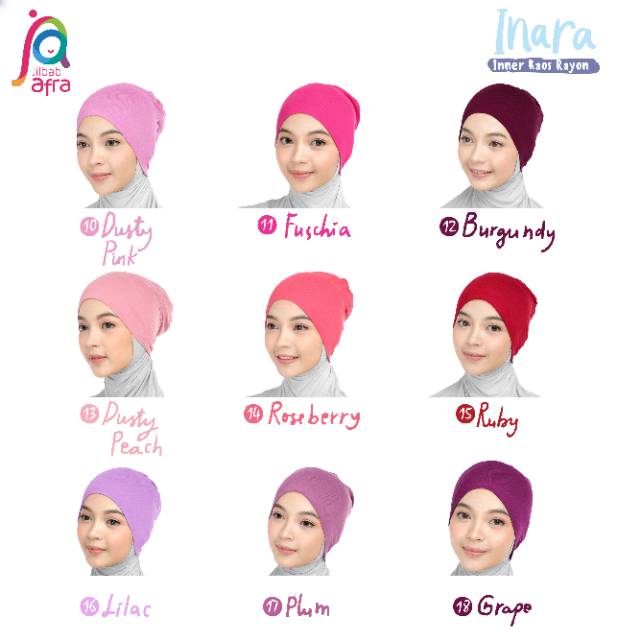 Ciput Warna Lilac Fuschia Roseberry Inara by JilbabArfa