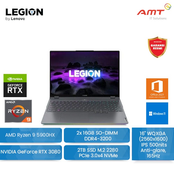 LENOVO Legion 7 16ACHg6 AMD Ryzen9 5900HX 32GB RTX 3080 2TB SSD W11