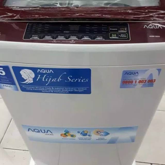 Mesin Cuci 1 Tabung AQUA Sanyo AQW 78DD Full otomatis Hijab Series Batik Mode Low Watt 7.5 KG