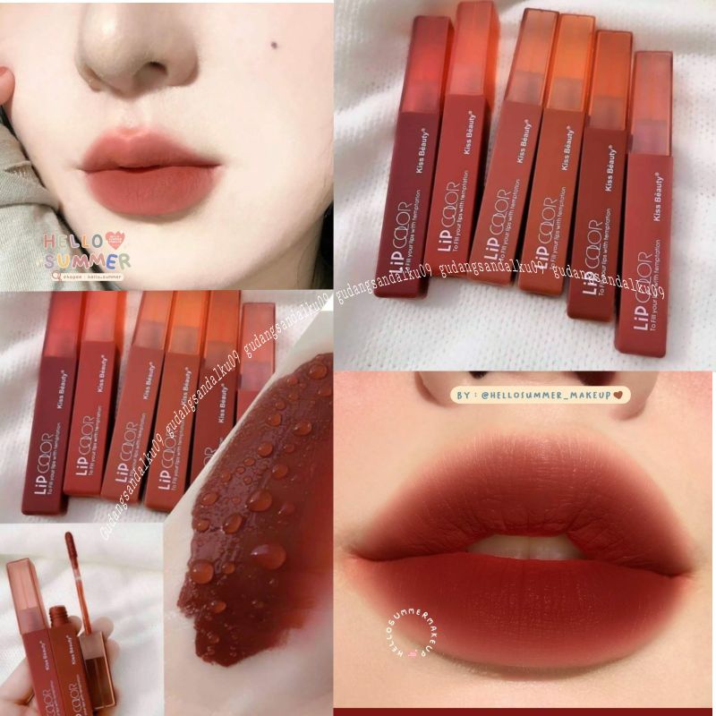 𝐌𝐀𝐓𝐓𝐄 𝐋𝐈𝐏𝐒𝐓𝐈𝐂𝐊 - Velvet Lip Color Temptation Lipstick Waterproof Tahan Lama dan Hasil Matte