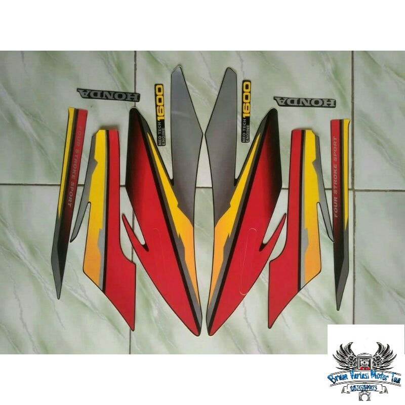 sticker striping lis bodi motor honda gl pro neotech 1998 merah termurah berkualitas high quality