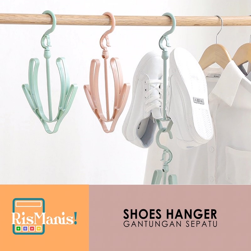 SHOES HANGER Gantungan Sepatu Sandal Kaos Kaki Inovatif Jemuran Cepat Kering Serbaguna Plastik Awet