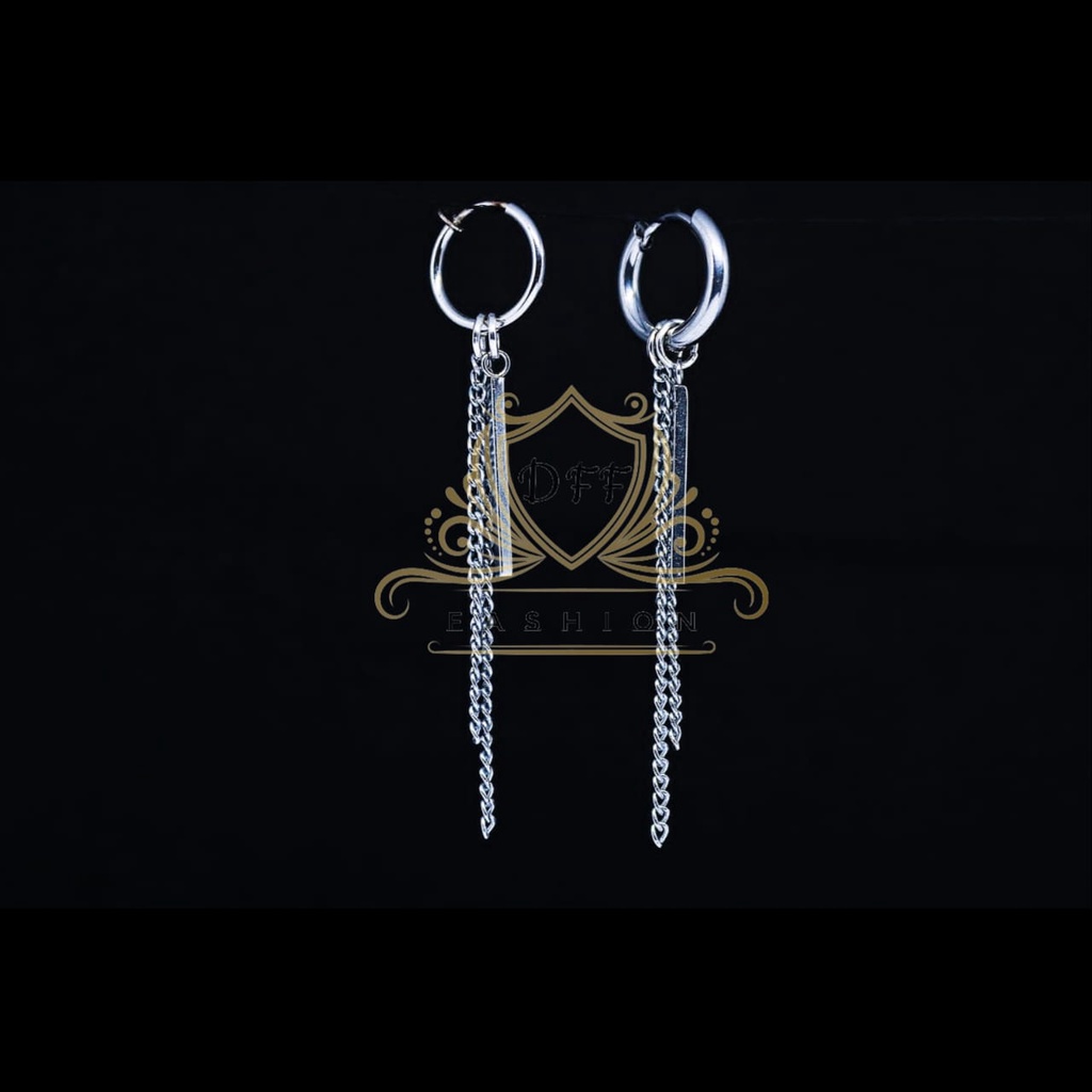 anting tindik dan jepit model batang rante dobel / anting tindik dan jepit bts terbaru /anting Korea terbaru/anting