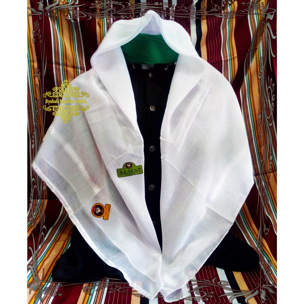 Sorban Almas Arafat putih polos / Gutroh Termurah / sorban habib lutfi