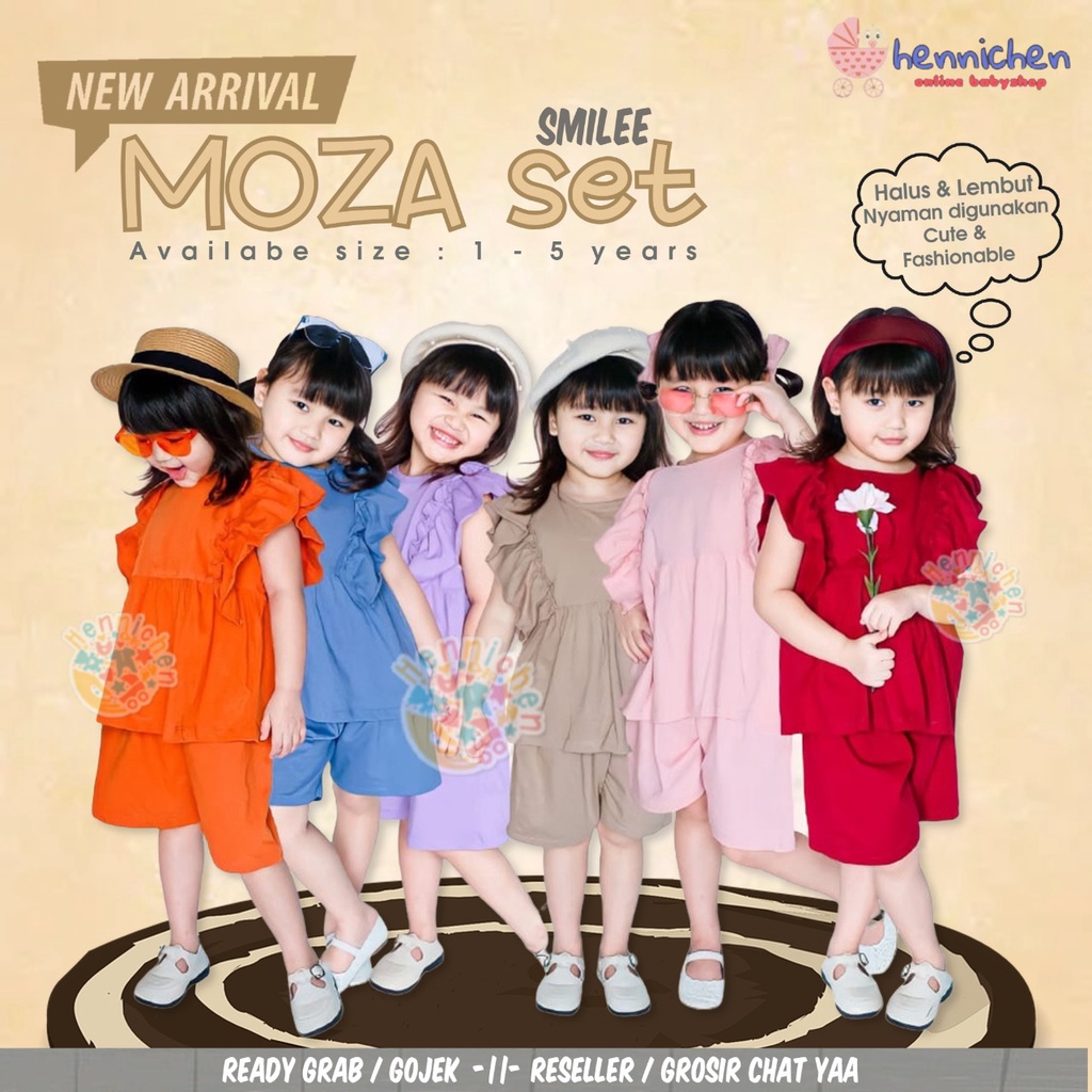 PROMO 7.7 Setelan Anak Moza Smilee Original Super Premium Pakaian Anak Perempuan Setelan Baju Anak 1 - 5 Tahun