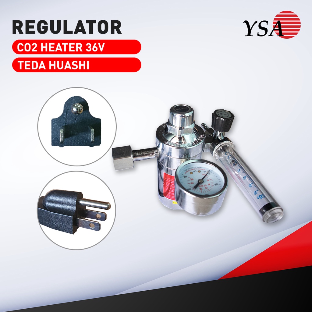 REGULATOR GAS TABUNG LAS TEDA HUASHI GMAW REGULATOR CO2 HEATER