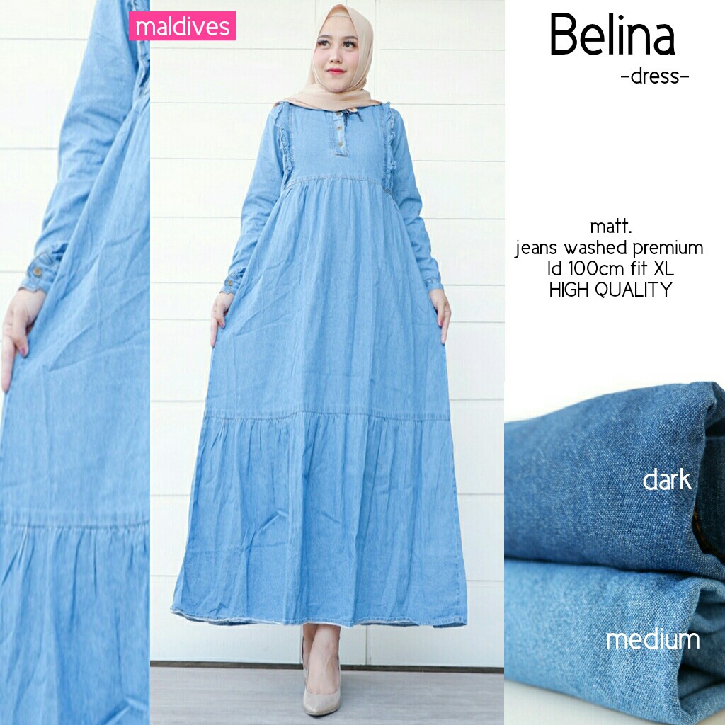 GAMIS MIMMA BELINA DRESS MAXI ORIGINAL JEANS WASH GBM