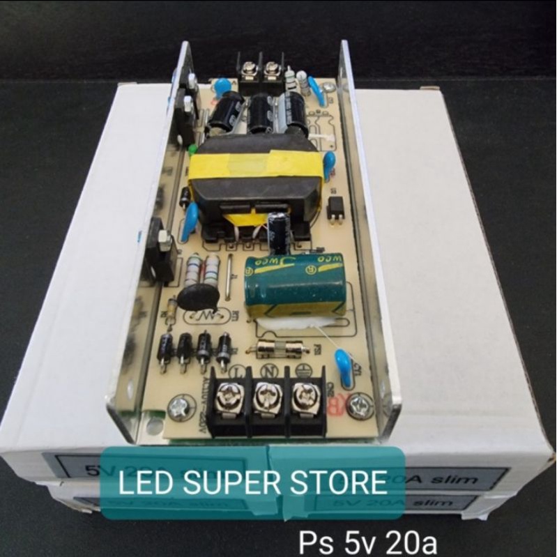 Power Supply 5v 20a Tipe Slim tanpa tutup / adaptor 5 volt 20 ampere