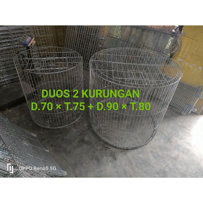 KANDANG AYAM KLITER DUOS BULAT 1 PAKET ISI 2 KANDANG GALVANIS