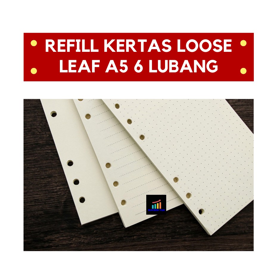 

Isi Ulang Kertas Loose Leaf / Refill Binder A5 6 lubang