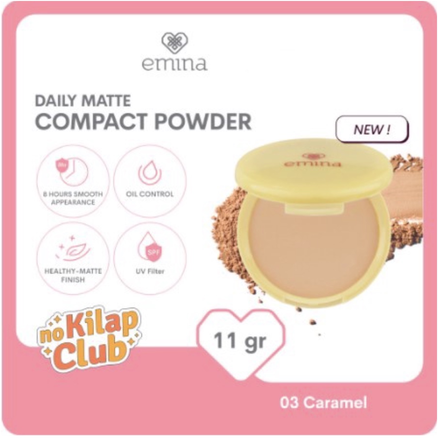 Emina Daily Matte Compact Powder 11gr - Bedak Padat ( 4 variant )